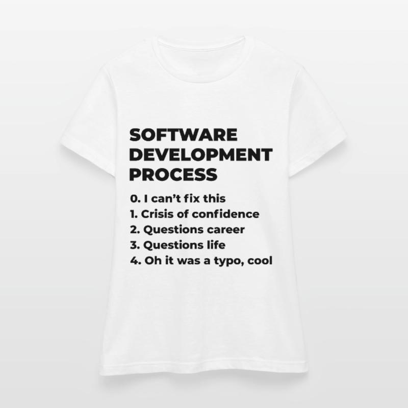 Software Development Process Programmer Coder Nerd Frauen T-Shirt