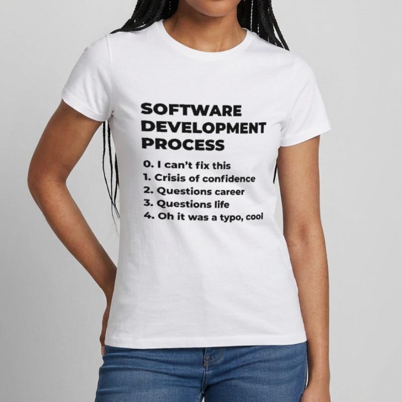 Software Development Process Programmer Coder Nerd Frauen T-Shirt