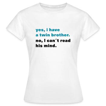 Matching outfit identical twin brothers - Women's T-Shirt - white - Front - AI Model Female 172 dark (172cm)