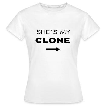 Matching twin outfit identical twins - Women's T-Shirt - white - Front - AI Model Female 172 dark (172cm)