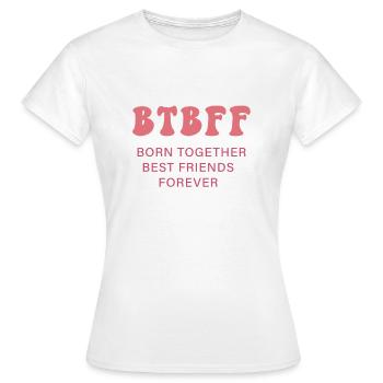 BTBFF Matching Twin Outfit Identical Twins - Women's T-Shirt - white - Front - AI Model Female 172 dark (172cm)