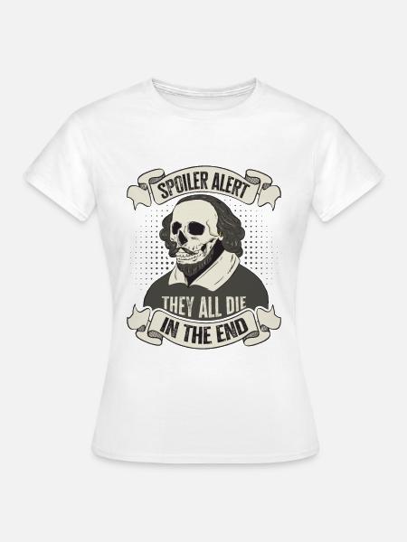 William Shakespeare - Dame-T-shirt - hvid
