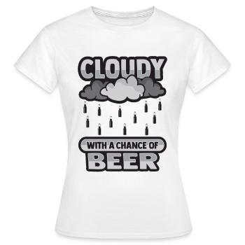 Nuageux avec une chance pour la conception de la bière - T-shirt Femme - blanc - Devant - AI Model Female 172 dark (172cm)