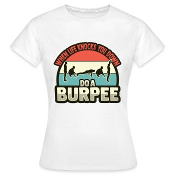 Burpees - Frauen T-Shirt - Weiß - Vorne - AI Model Female 172 dark (172cm)