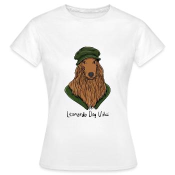 Artiste Da Vinci Dog Art - T-shirt Femme - blanc - Devant - AI Model Female 172 dark (172cm)