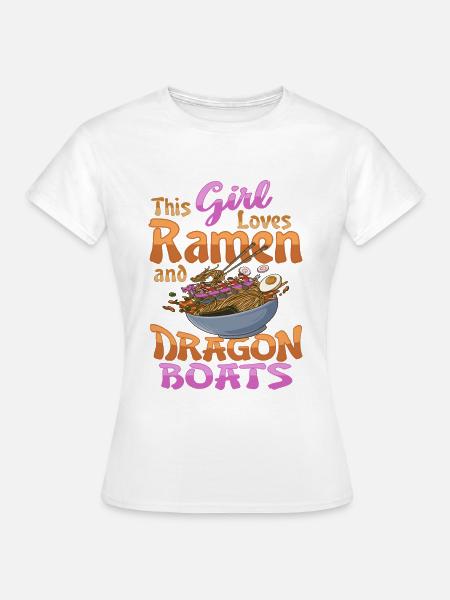 Ramen- und Drachenboot - Frauen T-Shirt - Weiß