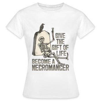 Untoter Nekromant Skelett Satanist Goth - Frauen T-Shirt - Weiß - Vorne - AI Model Female 172 dark (172cm)
