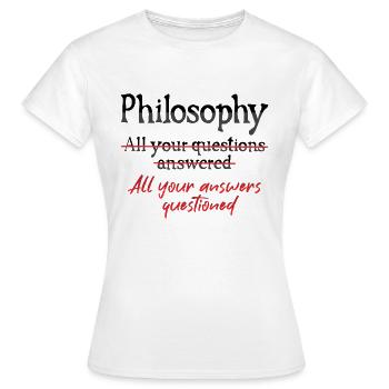 Philosophical Questions Design for Philosophers - Women's T-Shirt - white - Front - AI Model Female 172 dark (172cm)