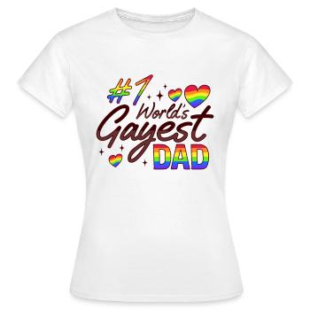 Gay Papa Pride LGBTQ Père Design pour une fierté - T-shirt Femme - blanc - Devant - AI Model Female 172 dark (172cm)