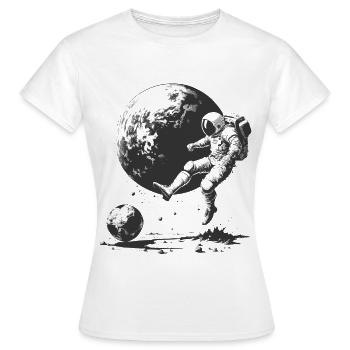 Soccer des astronautes - T-shirt Femme - blanc - Devant - AI Model Female 172 dark (172cm)