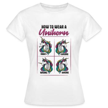 Funny unicorn design - Women's T-Shirt - white - Front - AI Model Female 172 dark (172cm)