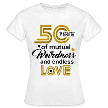 50. Anniversaire de mariage Mari Femme Relation de mariage - T-shirt Femme - blanc - Devant - AI Model Female 172 dark (172cm)