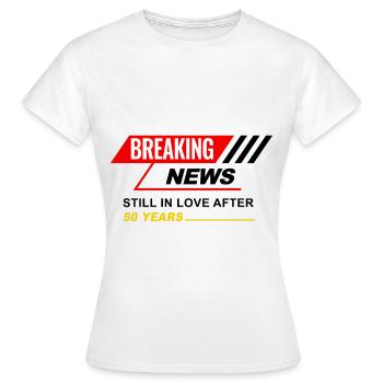 50. Anniversaire de mariage Mari Femme Relation de mariage - T-shirt Femme - blanc - Devant - AI Model Female 172 dark (172cm)