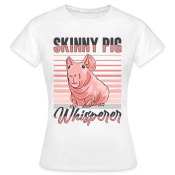Cochon d’Inde sans poils Cochon maigre - T-shirt Femme - blanc - Devant - AI Model Female 172 dark (172cm)