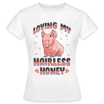 Cochon d’Inde sans poils Cochon maigre - T-shirt Femme - blanc - Devant - AI Model Female 172 dark (172cm)