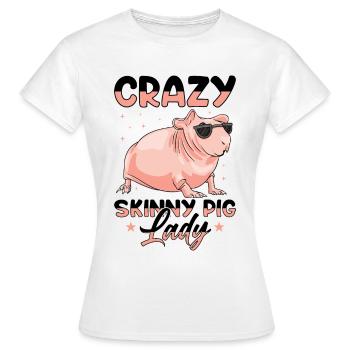 Cochon d’Inde sans poils Cochon maigre - T-shirt Femme - blanc - Devant - AI Model Female 172 dark (172cm)