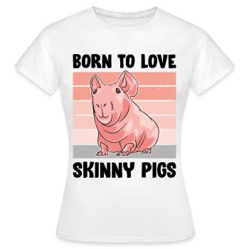 Cochon d’Inde sans poils Cochon maigre - T-shirt Femme - blanc - Devant - AI Model Female 172 dark (172cm)