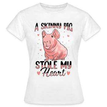 Cochon d’Inde sans poils Cochon maigre - T-shirt Femme - blanc - Devant - AI Model Female 172 dark (172cm)