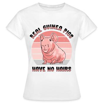 Cochon d’Inde sans poils Cochon maigre - T-shirt Femme - blanc - Devant - AI Model Female 172 dark (172cm)