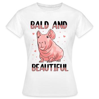 Cochon d’Inde glabre maigre cochon - T-shirt Femme - blanc - Devant - AI Model Female 172 dark (172cm)