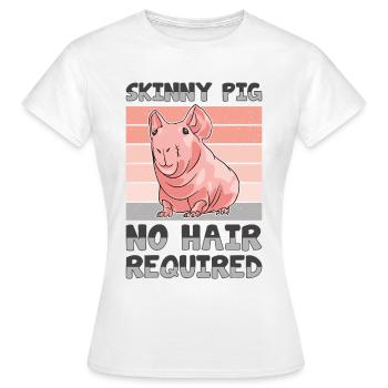 Cochon d’Inde sans poils Cochon maigre - T-shirt Femme - blanc - Devant - AI Model Female 172 dark (172cm)