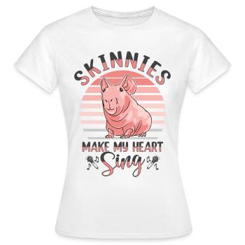 Cochon d’Inde sans poils Cochon maigre - T-shirt Femme - blanc - Devant - AI Model Female 172 dark (172cm)
