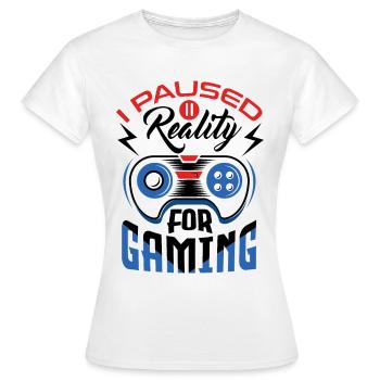 Console de joueur de jeux vidéo, joystick de jeu de joueur - T-shirt Femme - blanc - Devant - AI Model Female 172 dark (172cm)