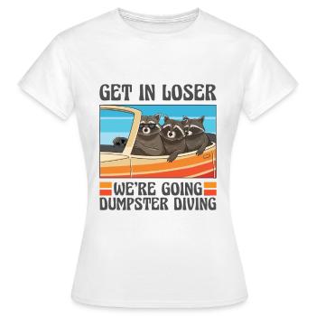 Raccoon Lover Trash Picking Dumpster Diving Trash - T-shirt Femme - blanc - Devant - AI Model Female 172 dark (172cm)