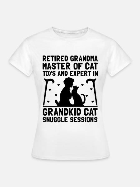 Amante del gatto Nonna pensionata in pensione Gatto proprietario del gatto - Maglietta da donna - bianco