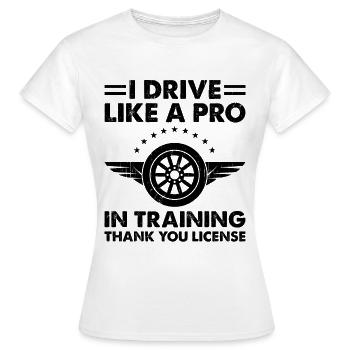 Permis de conduire passé Nouveau permis de conduire S - T-shirt Femme - blanc - Devant - AI Model Female 172 dark (172cm)