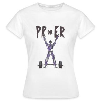 PR ou ER Fitness Workout Bodybuilder - T-shirt Femme - blanc - Devant - AI Model Female 172 dark (172cm)