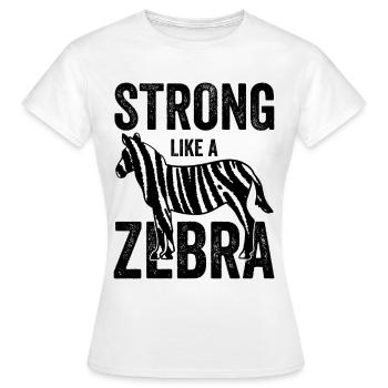 Zebrastreifen EDS-Bewusstseinsband - Frauen T-Shirt - Weiß - Vorne - AI Model Female 172 dark (172cm)