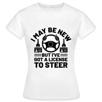 Permis de conduire passé Nouveau permis de conduire S - T-shirt Femme - blanc - Devant - AI Model Female 172 dark (172cm)