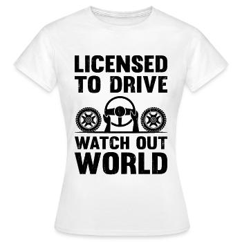Permis de conduire passé Nouveau permis de conduire S - T-shirt Femme - blanc - Devant - AI Model Female 172 dark (172cm)