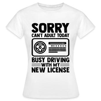 Permis de conduire passé Nouveau permis de conduire S - T-shirt Femme - blanc - Devant - AI Model Female 172 dark (172cm)