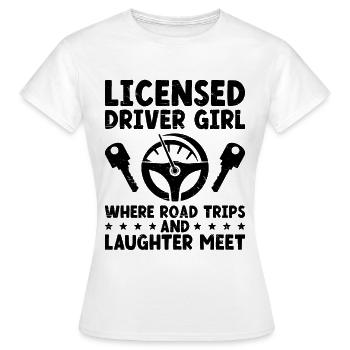 Permis de conduire passé Nouveau permis de conduire S - T-shirt Femme - blanc - Devant - AI Model Female 172 dark (172cm)