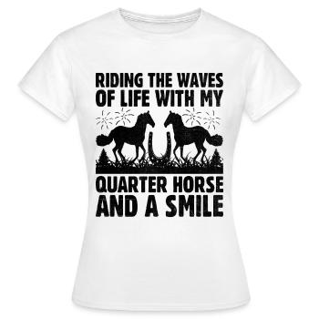 American Quarter Horse Equestrian Horse Lover Hors - T-shirt Femme - blanc - Devant - AI Model Female 172 dark (172cm)