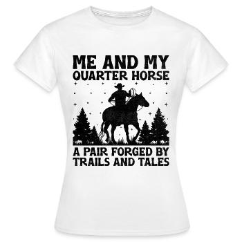 American Quarter Horse Equestrian Horse Lover Hors - T-shirt Femme - blanc - Devant - AI Model Female 172 dark (172cm)