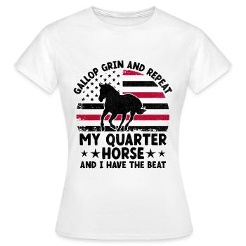 American Quarter Horse Equestrian Horse Lover Hors - T-shirt Femme - blanc - Devant - AI Model Female 172 dark (172cm)