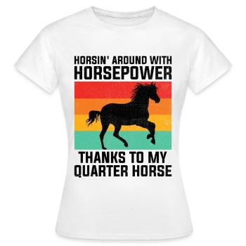 American Quarter Horse Equestrian Horse Lover Hors - T-shirt Femme - blanc - Devant - AI Model Female 172 dark (172cm)