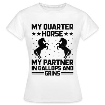 American Quarter Horse Equestrian Horse Lover Hors - T-shirt Femme - blanc - Devant - AI Model Female 172 dark (172cm)