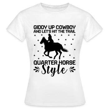 American Quarter Horse Equestrian Horse Lover Hors - T-shirt Femme - blanc - Devant - AI Model Female 172 dark (172cm)