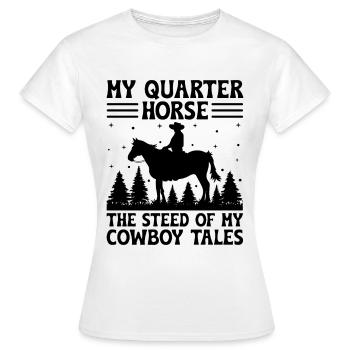 American Quarter Horse Equestrian Horse Lover Hors - T-shirt Femme - blanc - Devant - AI Model Female 172 dark (172cm)