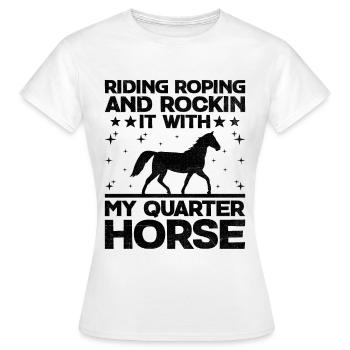 American Quarter Horse Equestrian Horse Lover Hors - T-shirt Femme - blanc - Devant - AI Model Female 172 dark (172cm)