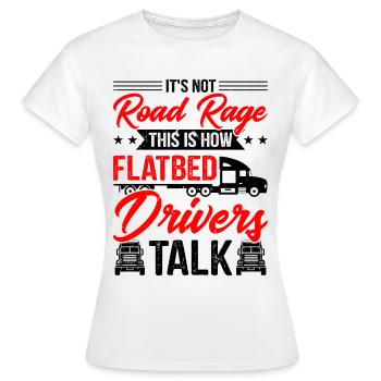 Camion Machine à plateau Véhicule cargo - T-shirt Femme - blanc - Devant - AI Model Female 172 dark (172cm)