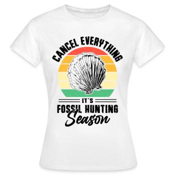 Fossiles, paléontologue, collectionneur de fossiles, - T-shirt Femme - blanc - Devant - AI Model Female 172 dark (172cm)