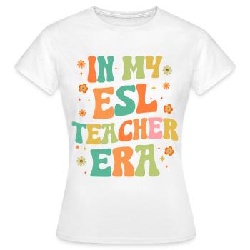 Enseignement de l’anglais langue seconde par des professeurs d’anglais langue seconde - T-shirt Femme - blanc - Devant - AI Model Female 172 dark (172cm)