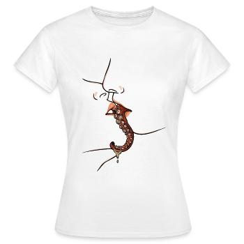 Küssen Meereskreatur Unterwasser-Tentakel - Frauen T-Shirt - Weiß - Vorne - AI Model Female 172 dark (172cm)