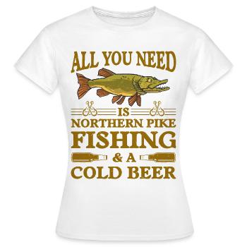 Fisherman Fisherman Fisherman Nordic Pike - Women's T-Shirt - white - Front - AI Model Female 172 dark (172cm)