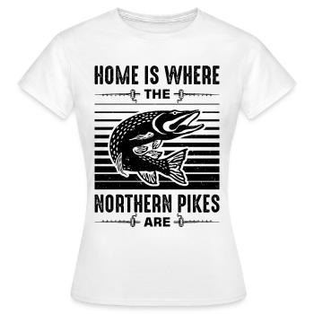 Fishermen Fishermen Fishermen Northern pike - Women's T-Shirt - white - Front - AI Model Female 172 dark (172cm)
